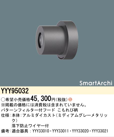 安心のメーカー保証【インボイス対応店】YYY95032 パナソニック オプション フード パターンフィルター付　こもれび柄  Ｈ区分の画像
