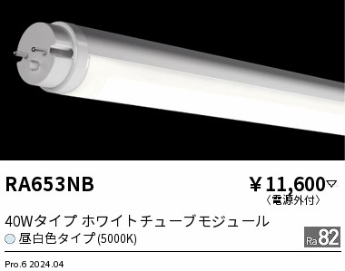 安心のメーカー保証【インボイス対応店】RA653NB （ランプ単品） 遠藤照明 ランプ類 LED直管形 LED  Ｎ区分 Ｎ発送の画像