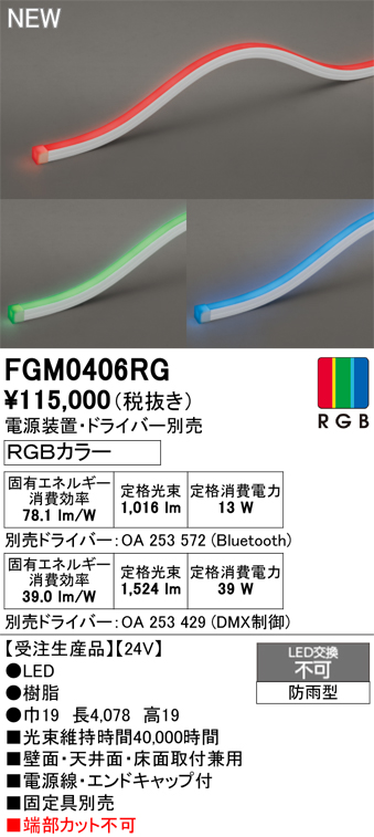安心のメーカー保証 【インボイス対応店】FGM0406RG （専用電源・ドライバー別売） オーデリック 屋外灯 間接照明 LED  受注生産品  Ｔ区分の画像