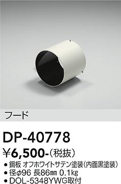 安心のメーカー保証【インボイス対応店】DP-40778 ダイコー 屋外灯 スポットライト フード の画像