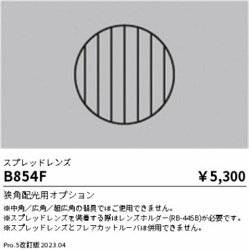 安心のメーカー保証【インボイス対応店】B854F 遠藤照明 オプション  Ｎ区分の画像