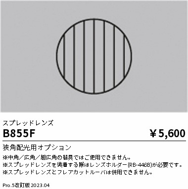 安心のメーカー保証【インボイス対応店】B855F 遠藤照明 オプション  Ｎ区分の画像