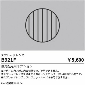 安心のメーカー保証【インボイス対応店】B921F 遠藤照明 オプション  Ｎ区分の画像