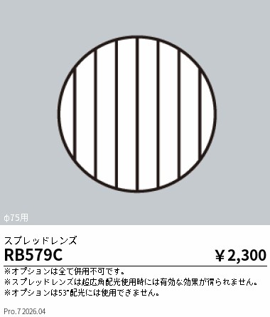 安心のメーカー保証【インボイス対応店】RB579C 遠藤照明 ダウンライト オプション  Ｎ区分 Ｎ発送の画像