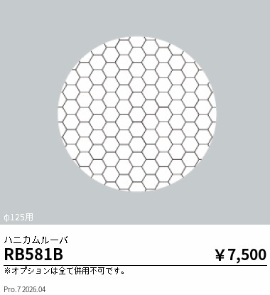 安心のメーカー保証【インボイス対応店】RB581B 遠藤照明 ダウンライト オプション  Ｎ区分 Ｎ発送の画像