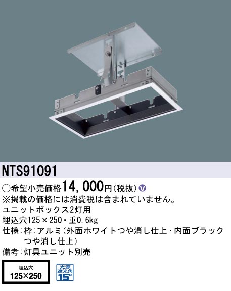 安心のメーカー保証【インボイス対応店】NTS91091 パナソニック ダウンライト オプション ユニットボックスのみ 灯具ユニット・電源ユニット別売  Ｎ区分の画像