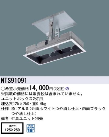 安心のメーカー保証【インボイス対応店】NTS91091 パナソニック ダウンライト オプション ユニットボックスのみ 灯具ユニット・電源ユニット別売  Ｎ区分の画像