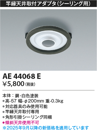 安心のメーカー保証【インボイス対応店】AE44068E コイズミ シーリングライト アダプタのみ  Ｔ区分の画像
