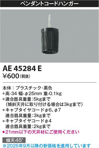 安心のメーカー保証【インボイス対応店】AE45284E コイズミ ペンダント  Ｔ区分の画像