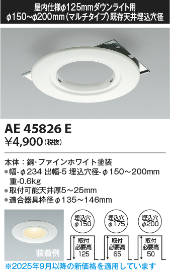 安心のメーカー保証【インボイス対応店】AE45826E コイズミ ダウンライト オプション  Ｔ区分の画像
