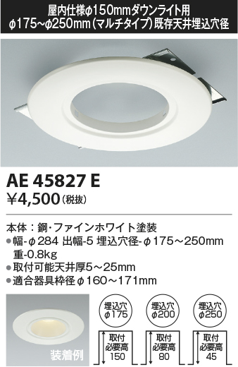 安心のメーカー保証【インボイス対応店】AE45827E コイズミ ダウンライト オプション  Ｔ区分の画像