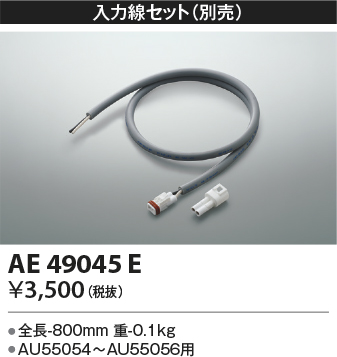 安心のメーカー保証【インボイス対応店】AE49045E コイズミ 屋外灯 その他屋外灯 入力線セット  Ｔ区分の画像