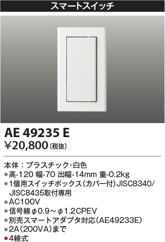 安心のメーカー保証【インボイス対応店】AE49235E コイズミ オプション  Ｔ区分の画像