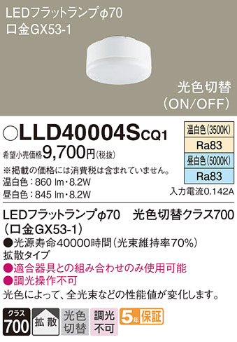 安心のメーカー保証　【インボイス対応店】LLD40004SCQ1 パナソニック ランプ類 LEDユニット LED  Ｔ区分の画像