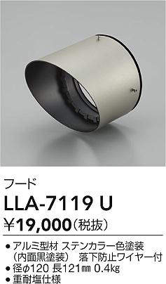 安心のメーカー保証【インボイス対応店】LLA7119U ダイコー 屋外灯 スポットライト フード 大光電機の画像