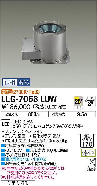 安心のメーカー保証【インボイス対応店】LLG-7068LUW ダイコー 屋外灯 その他屋外灯 グラウンドライト LED の画像