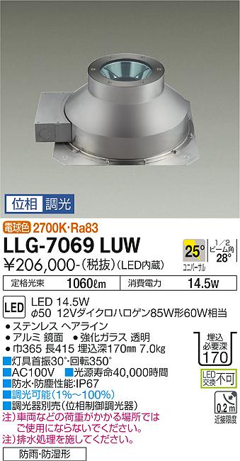 安心のメーカー保証【インボイス対応店】LLG7069LUW ダイコー 屋外灯 その他屋外灯 グラウンドライト LED 大光電機の画像