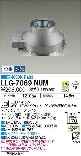 安心のメーカー保証【インボイス対応店】LLG-7069NUM ダイコー 屋外灯 その他屋外灯 LED の画像