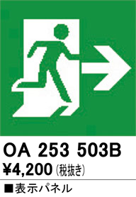 安心のメーカー保証 【インボイス対応店】OA253503B オーデリック ベースライト 誘導灯 避難口誘導灯用パネル  Ｔ区分の画像