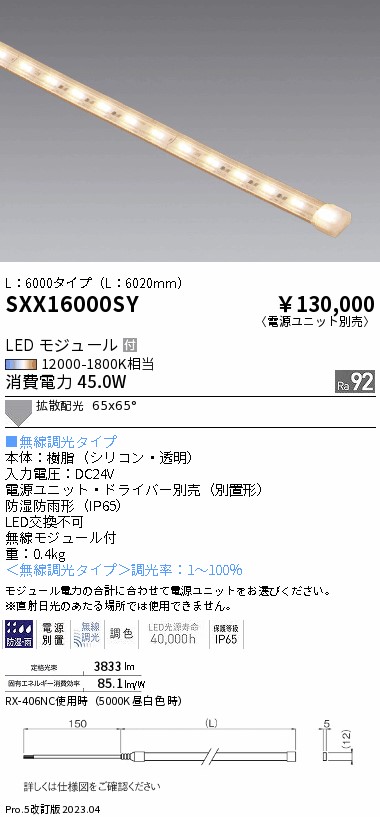 安心のメーカー保証【インボイス対応店】SXX16000SY （電源ユニット別売） 遠藤照明 屋外灯 フレキシブルテープライト LED  Ｎ区分 メーカー直送の画像