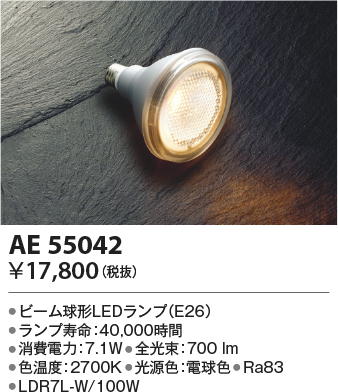 安心のメーカー保証【インボイス対応店】AE55042 （LDR7L-W/100W） コイズミ ランプ類 LED電球 LED  Ｔ区分の画像