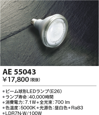 安心のメーカー保証【インボイス対応店】AE55043 （LDR7N-W/100W） コイズミ ランプ類 LED電球 LED  Ｔ区分の画像