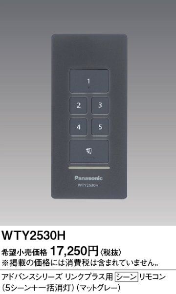 安心のメーカー保証【インボイス対応店】WTY2530H パナソニック リモコン送信器 配線器具  Ｎ区分の画像
