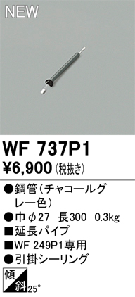 安心のメーカー保証 【インボイス対応店】WF737P1 オーデリック シーリングファン 専用延長パイプ  Ｔ区分の画像