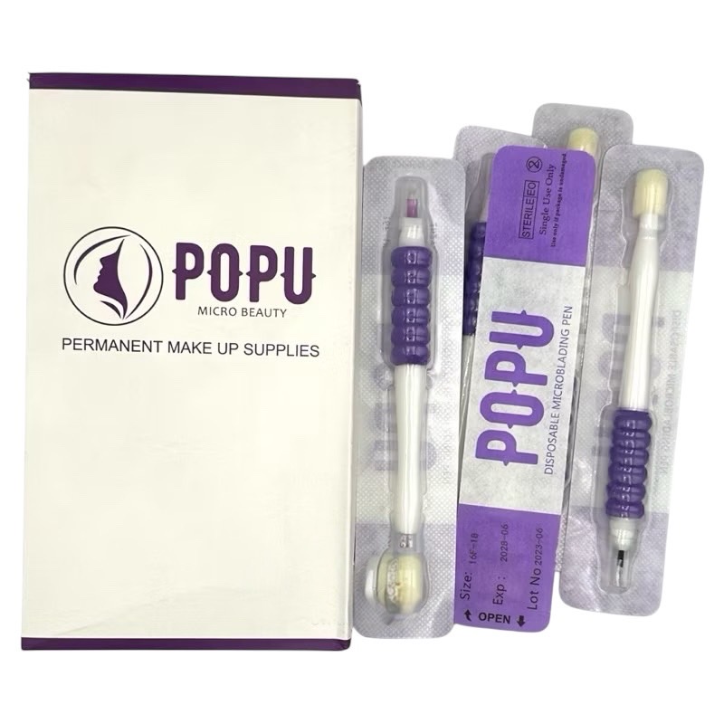 POPU 眉アートメイクペン彫りツール（ハンドル&ブレード付き）　10本〜の画像