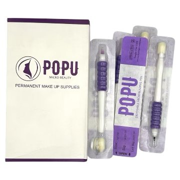 POPU 眉アートメイクペン彫りツール（ハンドル&ブレード付き）　10本〜の画像