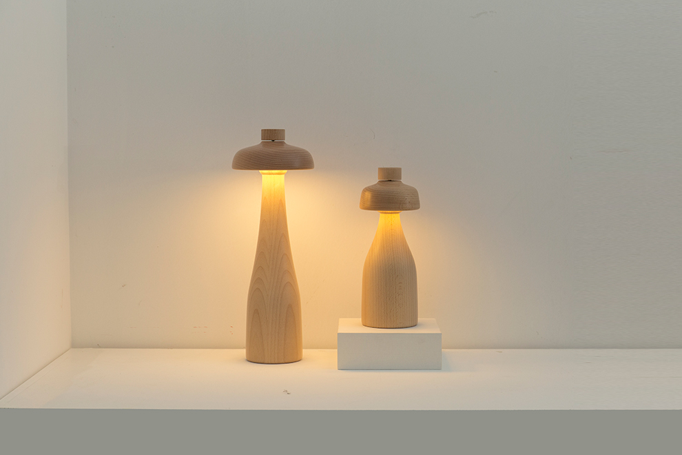 Big Bowl & Small Bowl - log LED table lamp 25cmの画像