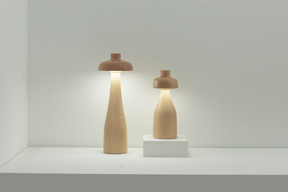 Big Bowl & Small Bowl - log LED table lamp 25cmの画像