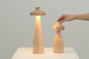 Big Bowl & Small Bowl - log LED table lamp 25cmの画像