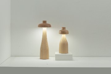 Big Bowl & Small Bowl - log LED table lamp 25cmの画像