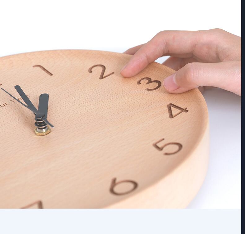 belaDESIGN ベラデザイン About Time Wood Alarm Clock オリジナル木製凹型掛け時計 <C1709-02>の画像