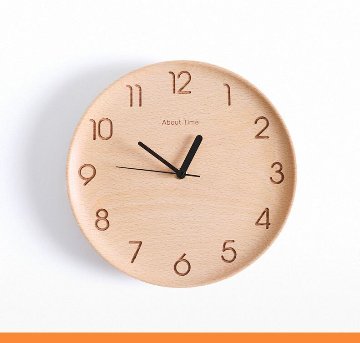 belaDESIGN ベラデザイン About Time Wood Alarm Clock オリジナル木製凹型掛け時計 <C1709>の画像