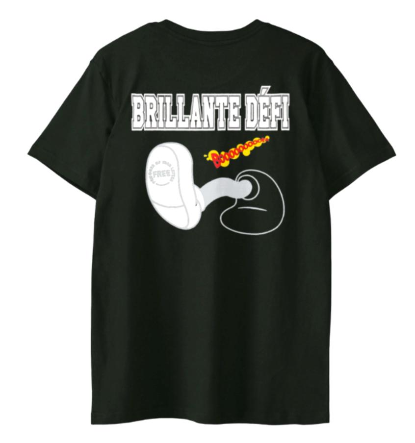 BRILLANTE DEFI　KICK バックロゴTシャツ BLACKの画像