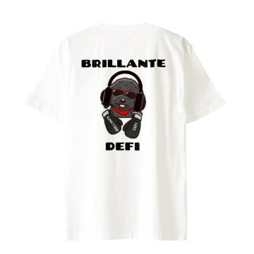 BRILLANTE DÉFI ヘッドホントイプー半袖Tシャツ　ホワイトの画像