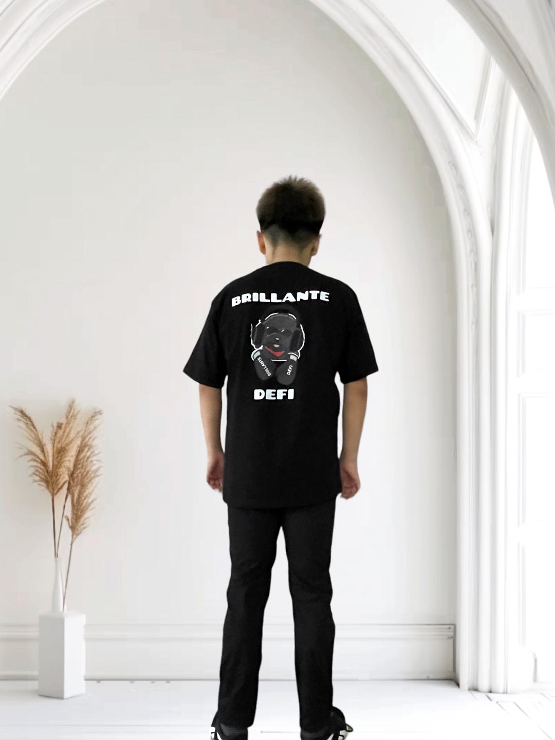 BRILLANTE DÉFI ヘッドホントイプー半袖Tシャツ　BLACKの画像