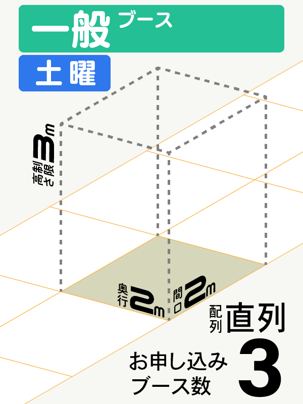 【一般ブース】土曜　3ブース（直列）の画像