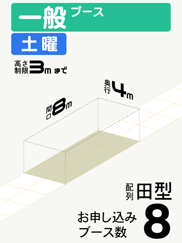 【一般ブース】土曜　8ブース（田型）の画像