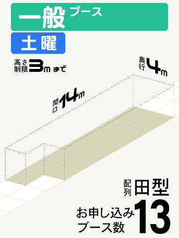 【一般ブース】土曜　13ブース（田型）の画像