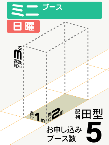 【ミニブース】日曜　5ブース（田型）の画像