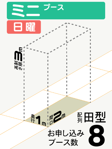 【ミニブース】日曜　8ブース（田型）の画像