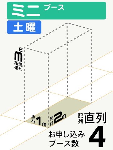 【ミニブース】土曜　4ブース（直列）の画像