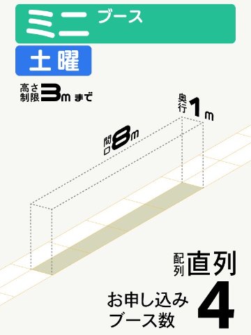 【ミニブース】土曜　4ブース（直列）の画像