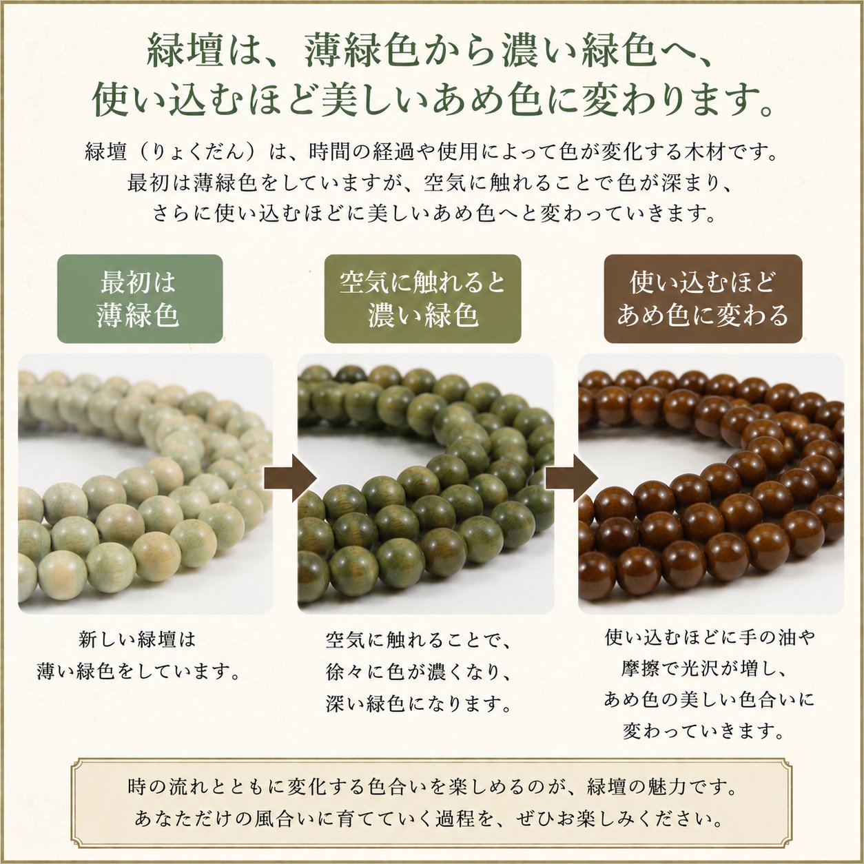 緑檀 リグナムバイタ 数珠 念珠 パーツ 仏具 修理 制作 リメイクの画像