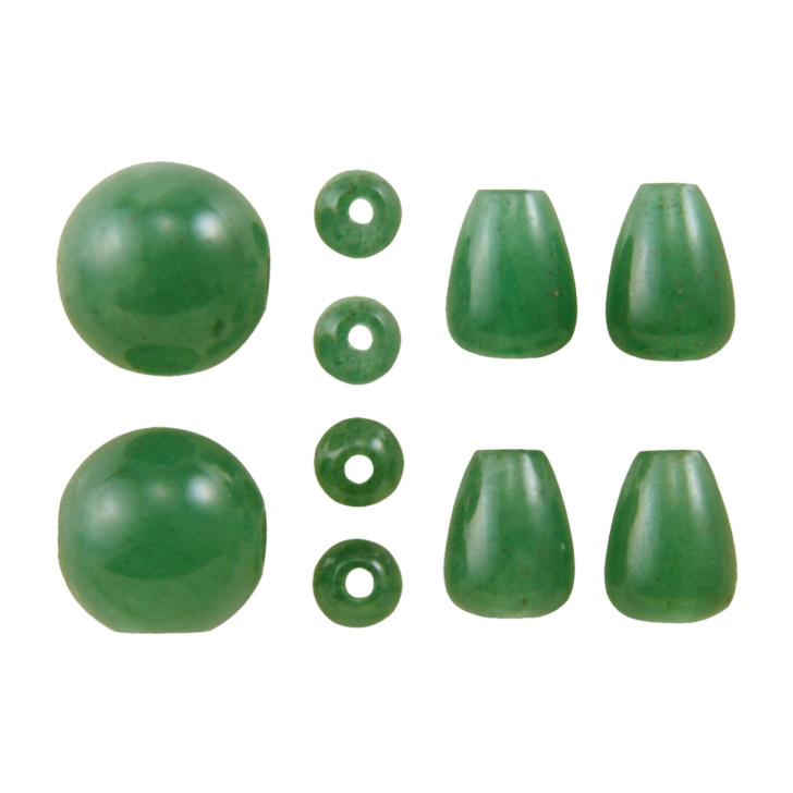 数珠 親玉 本式用 パーツ インド翡翠 つゆ 玉  四天玉 アベンチュリンの画像