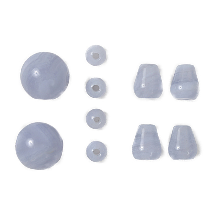 数珠 親玉 本式用 パーツ ブルーレースアゲート つゆ 玉  四天玉 の画像