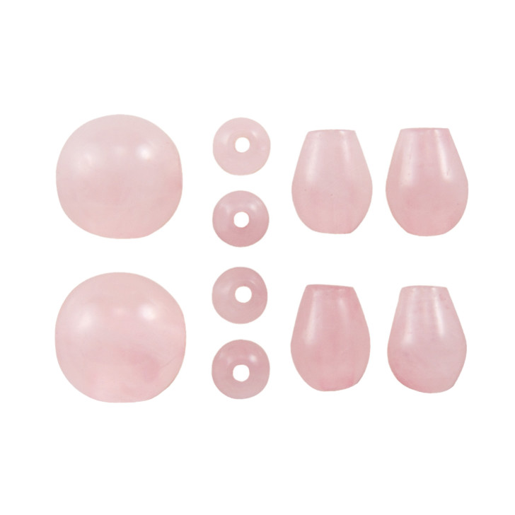 数珠 親玉 本式用 パーツ ローズクオーツ つゆ 玉  四天玉 紅水晶 【取寄せ】の画像